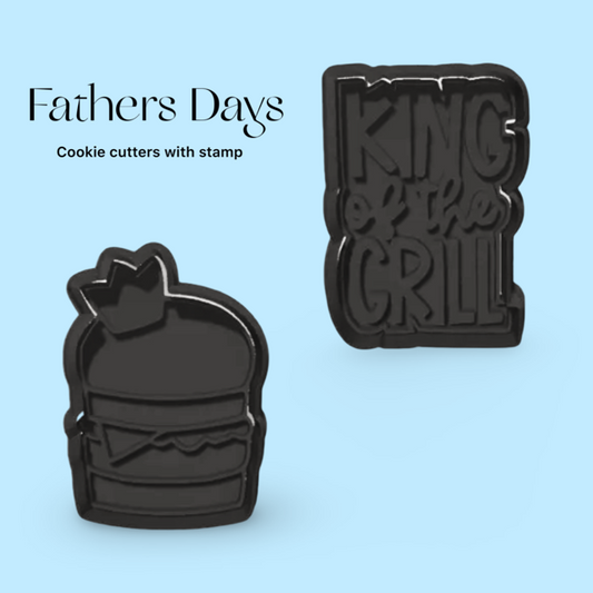 King of the Grill  Set 2 cookie cutter with stamp