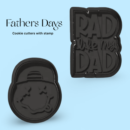 Rad like my DAD Set 2 cookie cutter with stamp