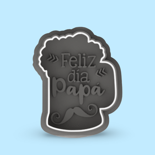 Feliz dia Papa cookie cutter with stamp