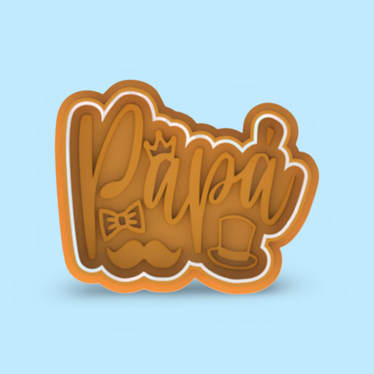 Papa  cookie cutter with stamp