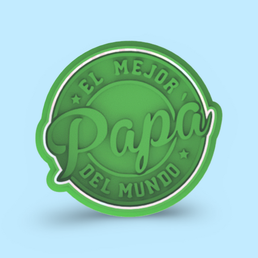 El mejor Papa del mundo cookie cutter with stamp