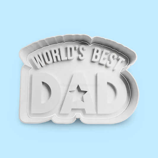 Worlds Best DAD cookie cutter with stamp