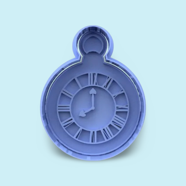 CLOCK cookie cutter with stamp