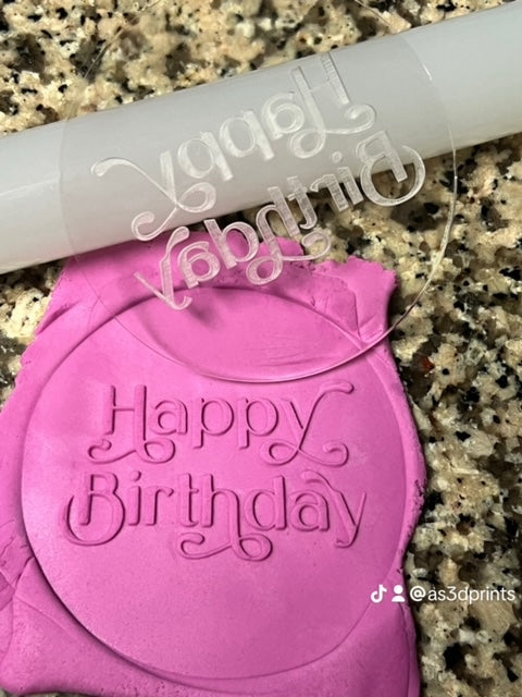 Happy Birthday Cookie Embosser Acrylic