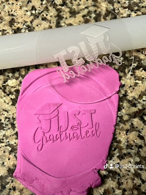 Just Graduated Cookie Embosser Acrylic