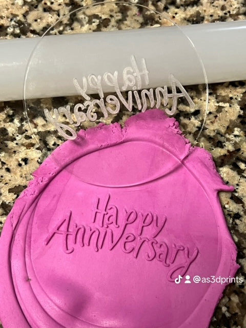 Happy Anniversary Cookie Embosser Acrylic