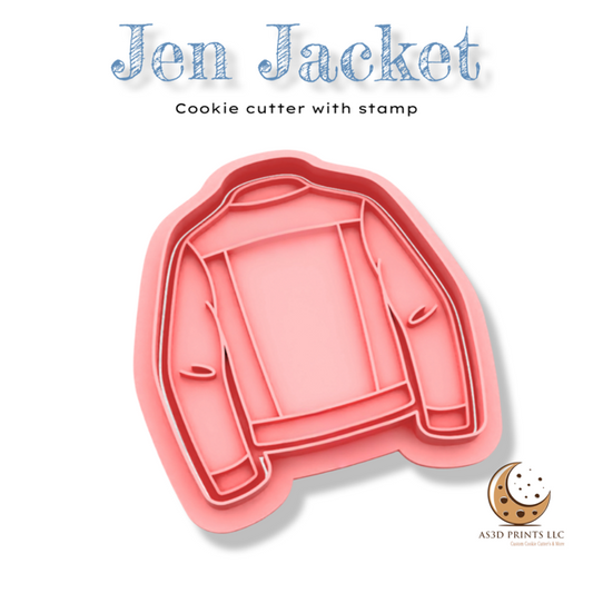 Jen Jacket cookie cutter with stamp