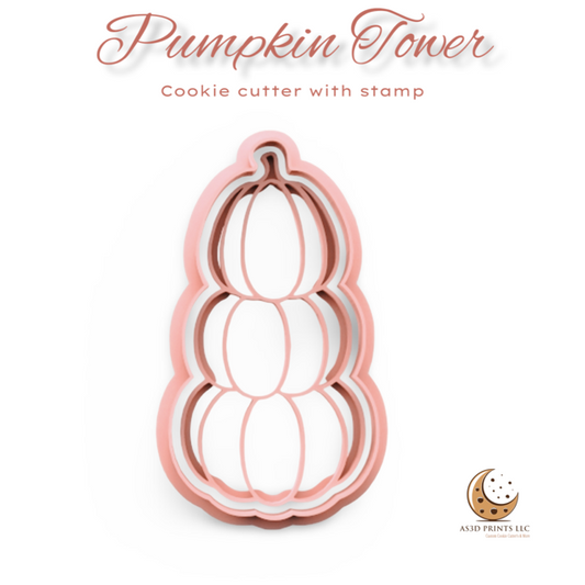 Pumpkin Tower cookie cutter with stamp