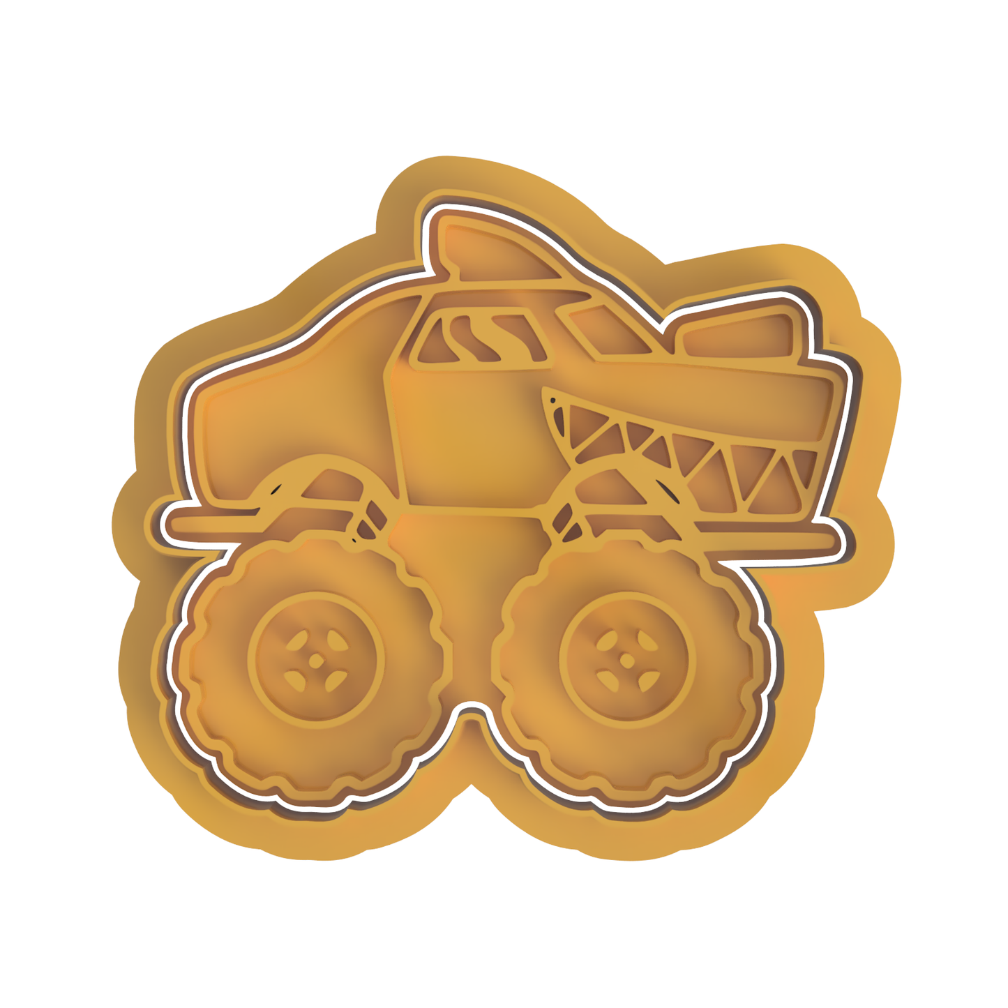 Monster Truck cookie cutter with stamp