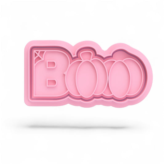 Boo pumpkin cookie cutter with stamp