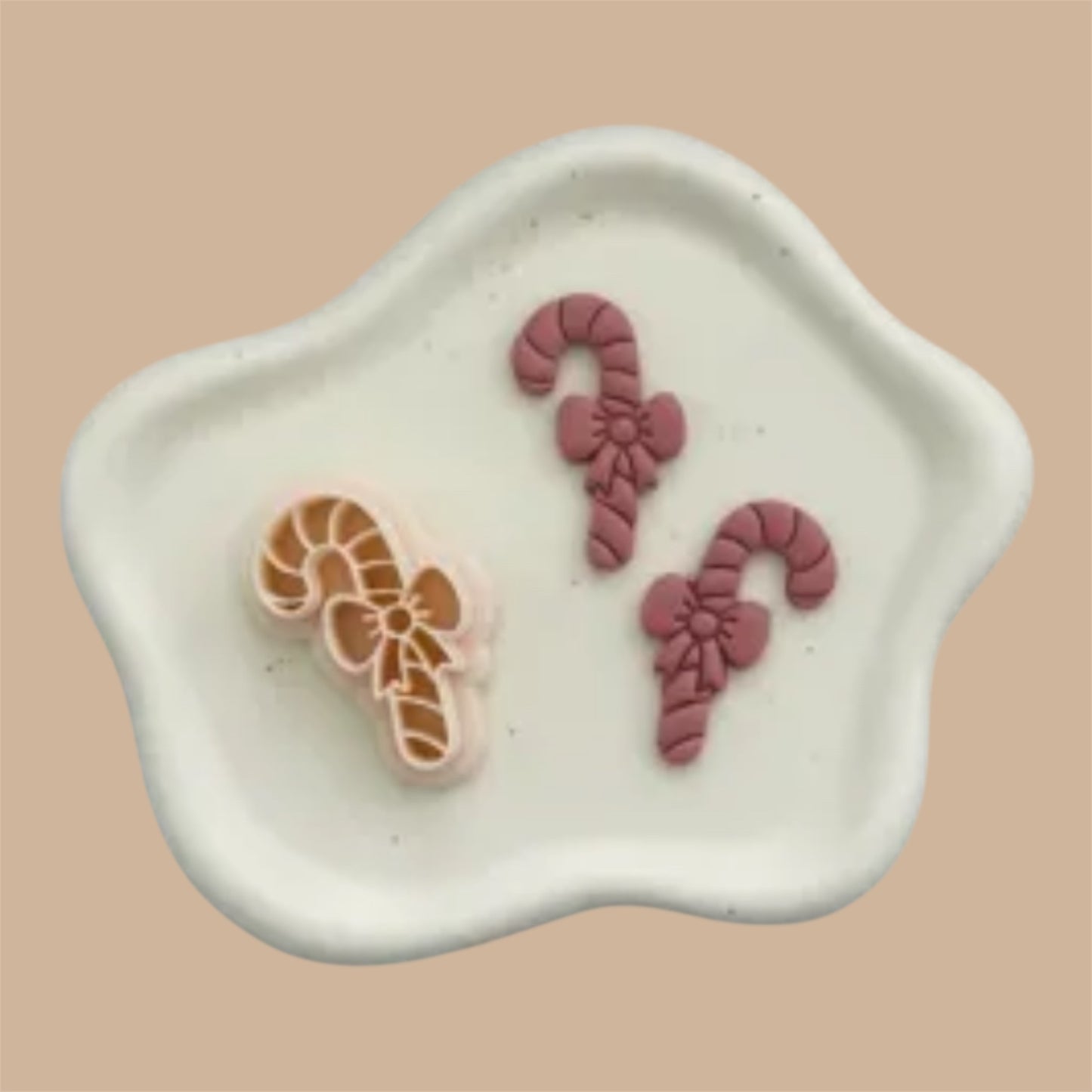 Candy cane polymer clay cutter