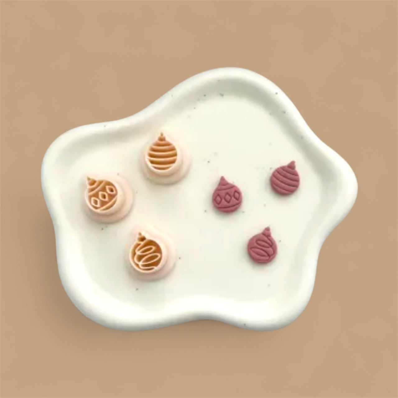 Christmas tree Globe set 3 design polymer clay cutter