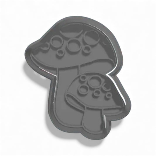 Mushroom cookie cutter with stamp