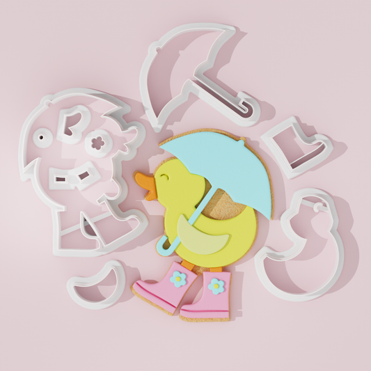 Easter duck with rainboots cutter fondant