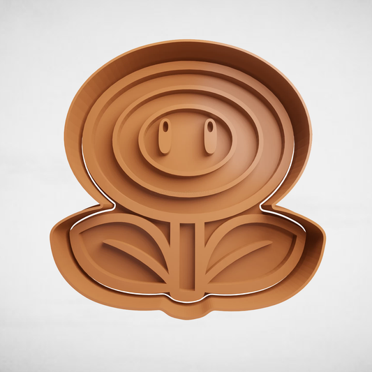 Fire Flower Super Mario cookie cutter with stamp