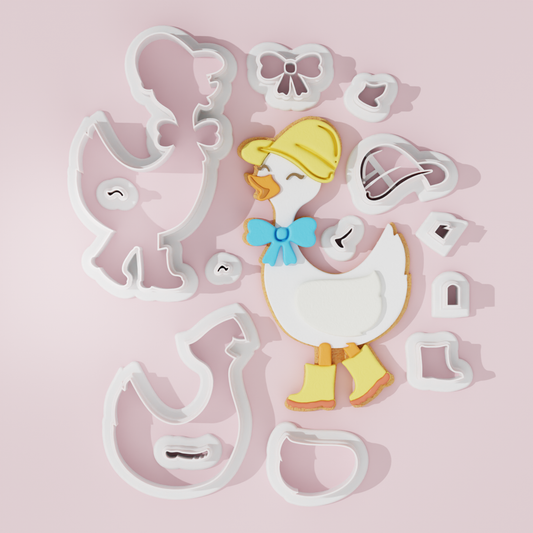 Goose with rainboots cutter fondant