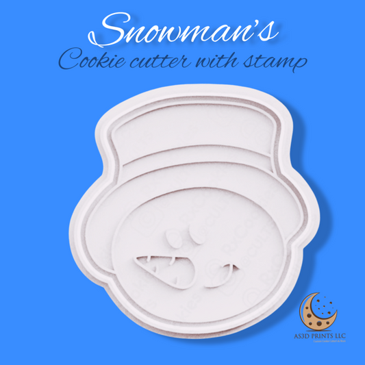 Snowman cookie cutter with stamp