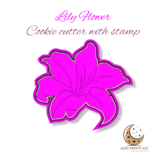 Lily Flower cookie cutter with stamp