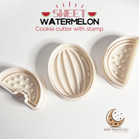 Watermelon cookie cutter with stamp