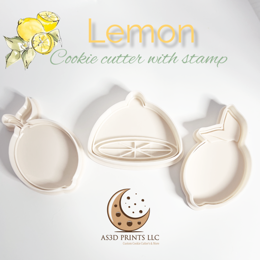 Lemon cookie cutter with stamp