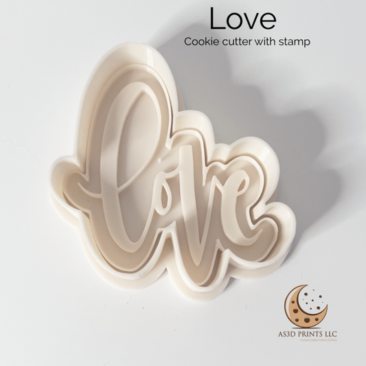 LOVE cookie cuter with stamp