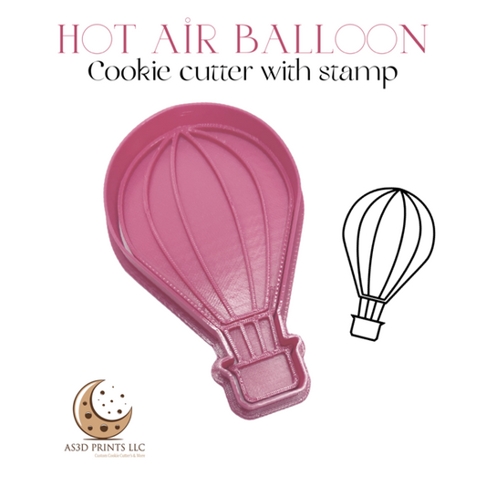 Hot Air Balloon cookie cutter with stamp