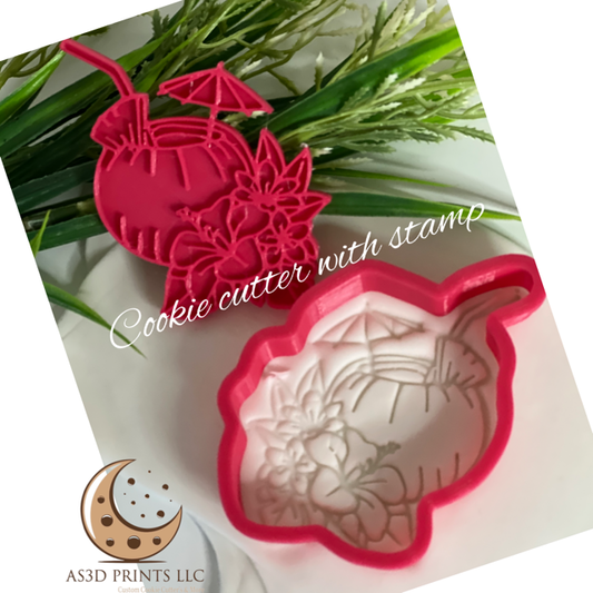 Coco Beverage cookie cutter with stamp
