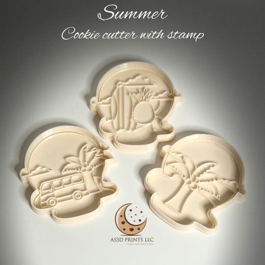 Summer cookie cutter with stamp