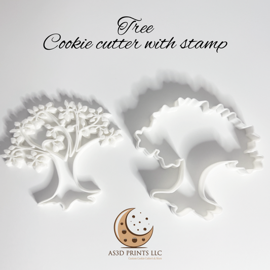 Tree cookie cutter with stamp