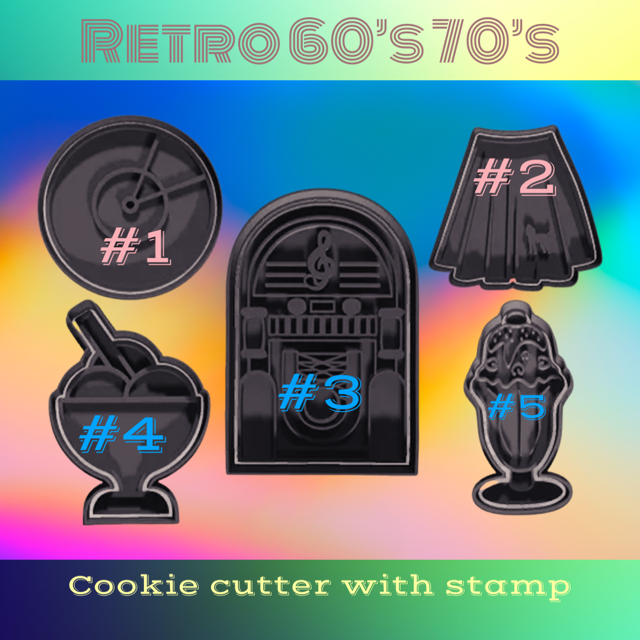 Retro cookie cutter with stamp