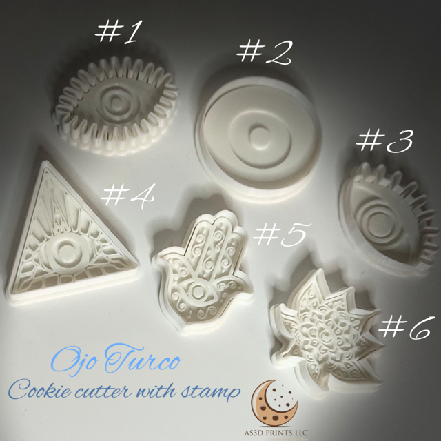 Ojo Turco cookie cutter with stamp