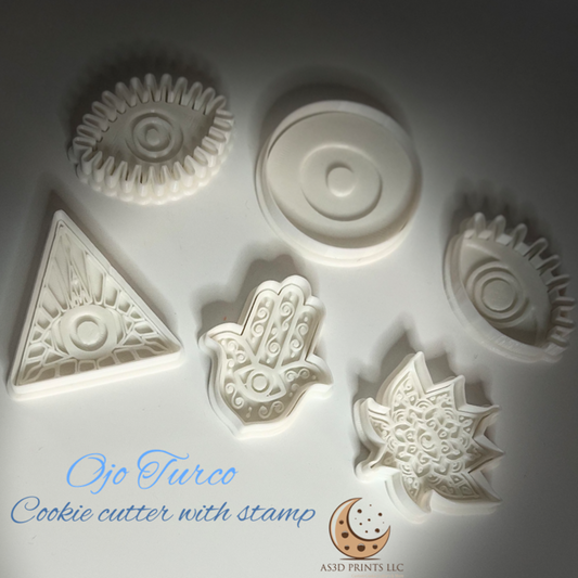 Ojo Turco cookie cutter with stamp
