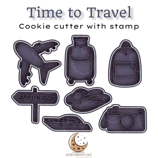 Time to Travel cookie cutter with stamp