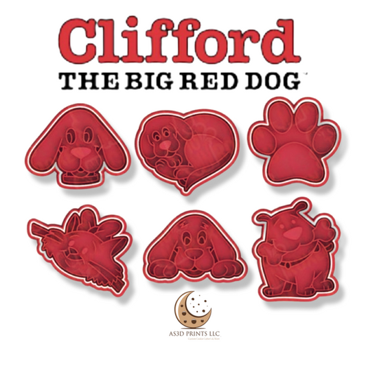 Clifford cookie cutter with stamp