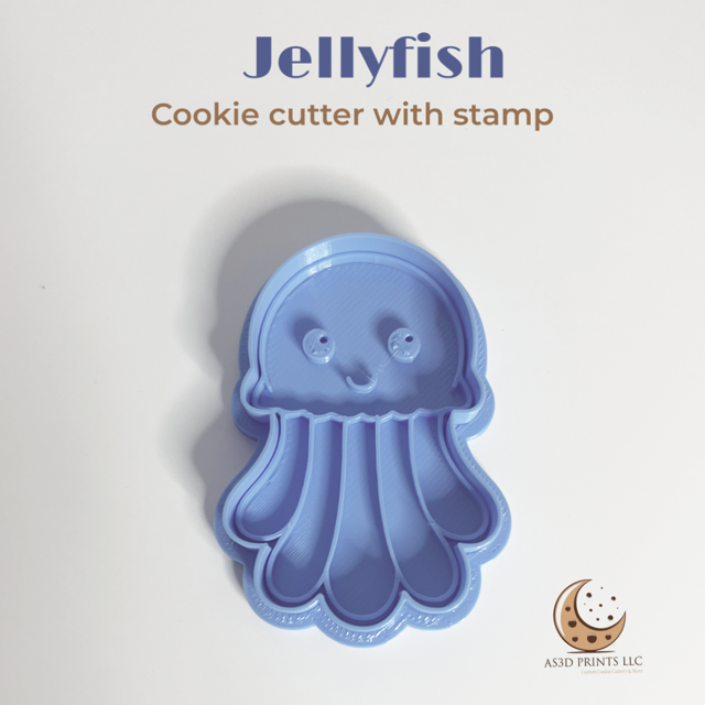 Jellyfish cookie cutter with stamp