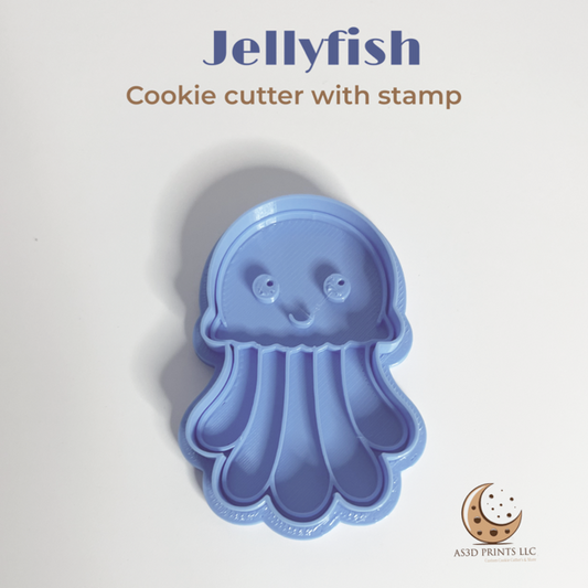 Jellyfish cookie cutter with stamp