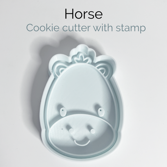 Horse Face cookie cutter with stamp