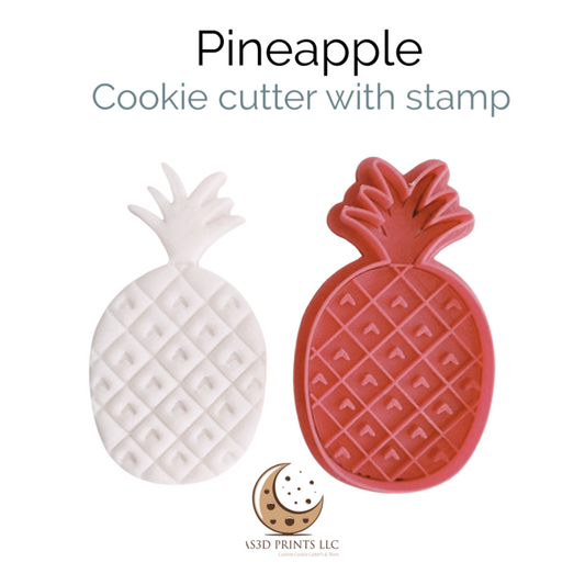 Pineapple cookie cutter with stamp