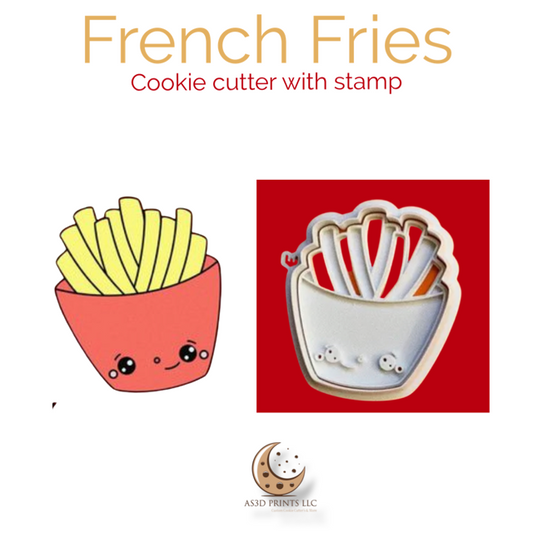 French Fries cookie cutter with stamp
