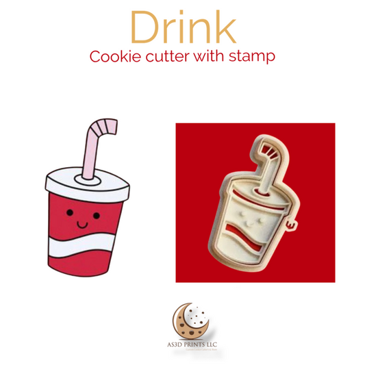 Drink cookie cutter with stamp