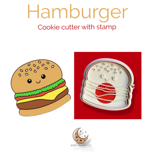 Hamburger cookie cutter with stamp