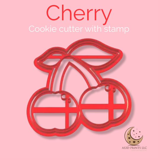 Cherry cookie  cutter with stamp