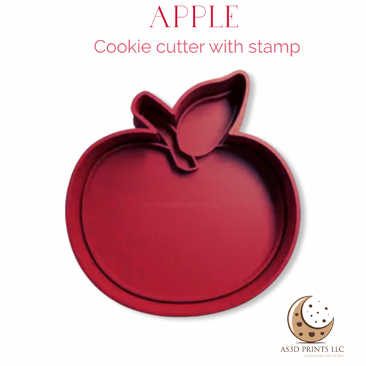 Apple cookie cutter with stamp