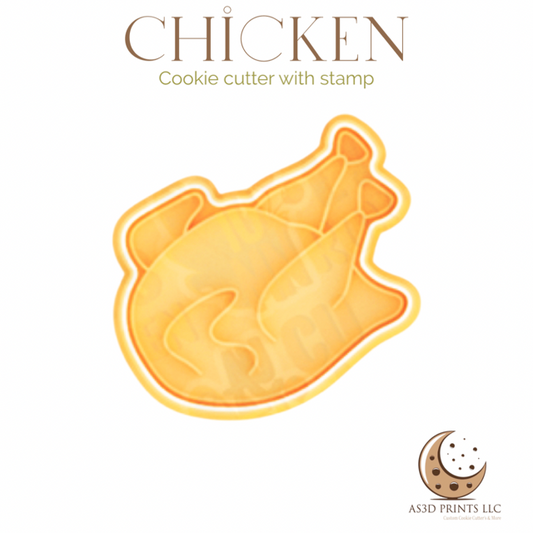 Chicken cookie  cutter with stamp