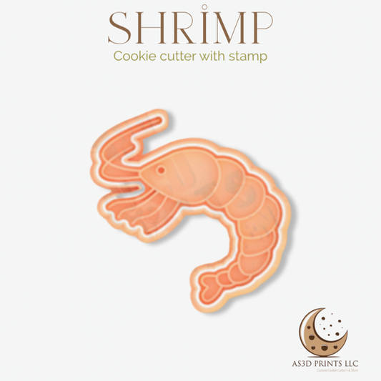 Shrimp cookie cutter with stamp