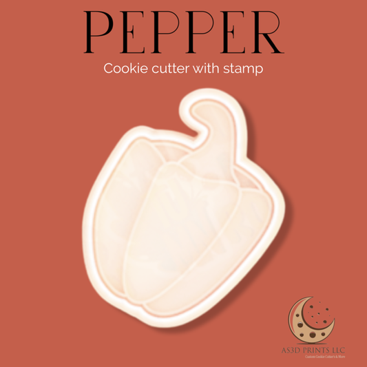Pepper cookie cutter with stamp