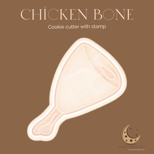 Chicken Bone cookie cutter with stamp