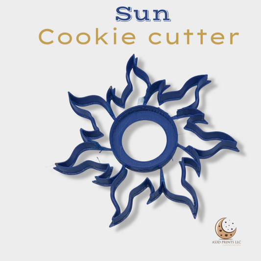 Sun cookie cutter with stamp