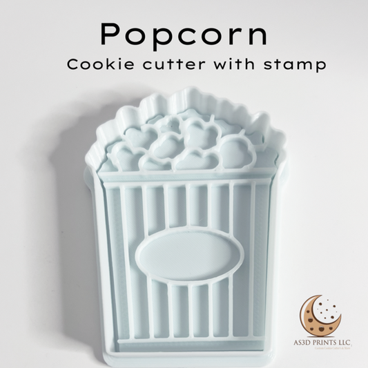 Popcorn Design #2 cookie cutter with stamp