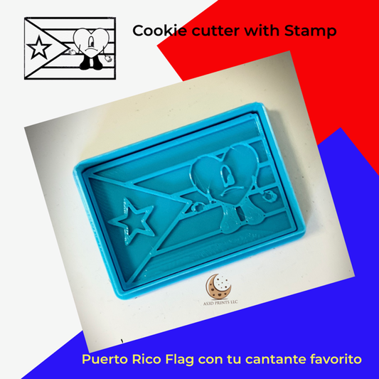 PR flag con tu artista cookie cutter with stamp